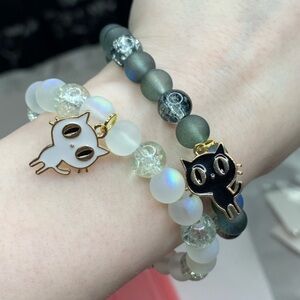 Cat glass bracelet set